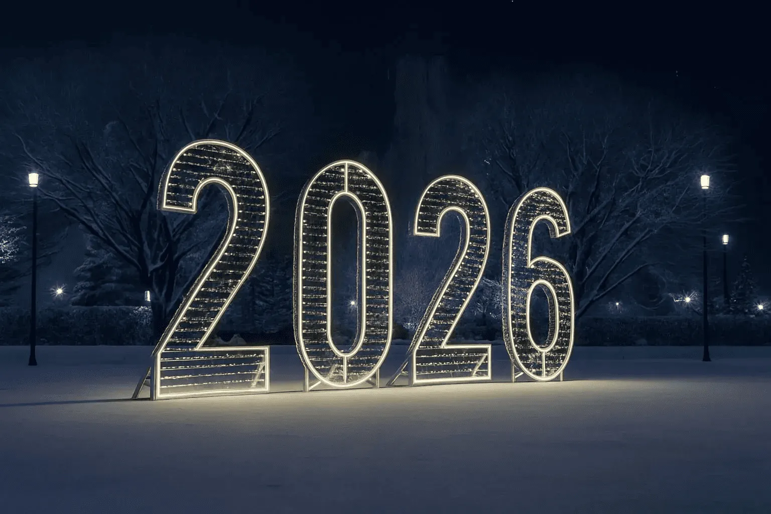 Светодиодные цифры "Встречаем 2026"